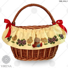 фото: пасхальная лента вокруг корзины для вышивания бисером, Пасхальный натюрморт