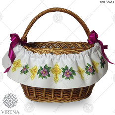 фото: пасхальная лента вокруг корзины для вышивания бисером, Золотой крест