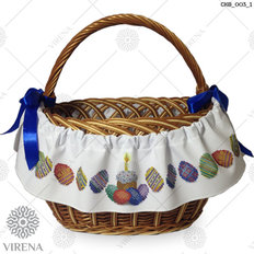 фото: пасхальная лента вокруг корзины для вышивания бисером, Золотой крест