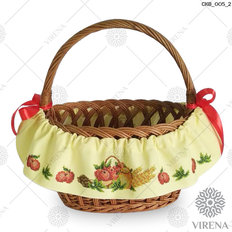 фото: лента на Спас вокруг корзины для вышивания бисером, Мёд