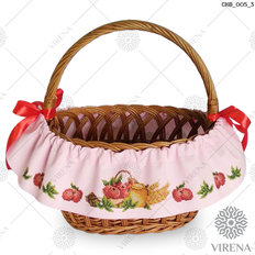 фото: лента на Спас вокруг корзины для вышивания бисером, Мёд