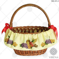 фото: лента на Спас вокруг корзины для вышивания бисером, Фрукты и мёд