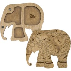 фото: деревянный органайзер для бисера с крышкой, Слон