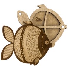 фото: деревянный органайзер для бисера с крышкой, Рыбка