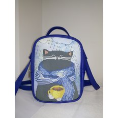 Пошитый рюкзак для вышивки бисером М1 С13 синий