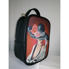 Пошитый рюкзак для вышивки бисером М1 С7 черный кожзам