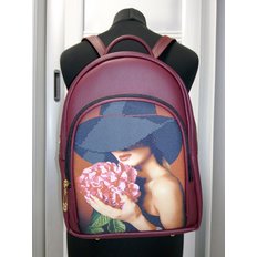 Пошитый рюкзак для вышивки бисером Модель 2 С1 бордо кожзам