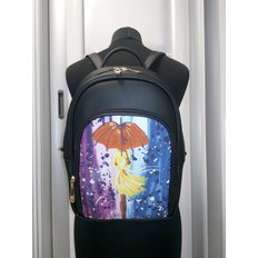 Пошитый рюкзак для вышивки бисером Модель 2 С5 черный кожзам