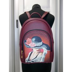 Пошитый рюкзак для вышивки бисером Модель 2 С7 бордо кожзам
