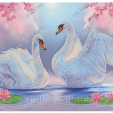 фото: картина для вышивки бисером, Пара лебедей