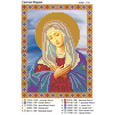 Схема для вышивки бисером Святая Мария