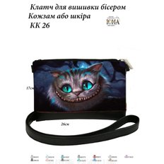 фото: сшитый клатч для вышивки бисером, Чеширский кот