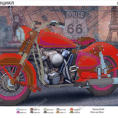 Схема для вышивки бисером Мотоцикл