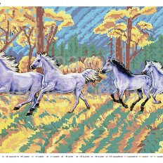 Схема для вышивки бисером Прекрасные лошади