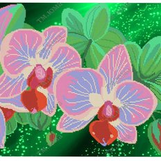 Схема для вышивки бисером Орхидея великолепная
