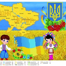 Схема для вышивки бисером Символика Украины