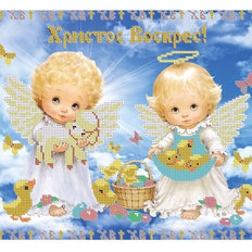 Схема для вышивки бисером Пасхальные ангелочки